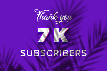 7 K  subscribers celebration greeting banner with Purple and Pink Design