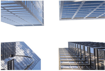 Isolated PNG cutout of a modern cityscape on a transparent background, ideal for photobashing, matte-painting, concept art