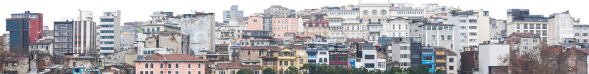 Isolated PNG cutout of a cityscape in Istanbul on a transparent background, ideal for photobashing, matte-painting, concept art