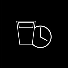 Water habit icon isolated on black background.