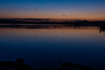 印旛沼の朝焼け