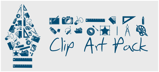 Vector Clip art pack education clip art and Technology. 