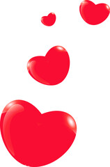 Glass style red heart for Valentine's Day icon design concept.