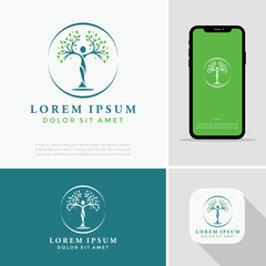 Seed. tree. grown logo ideas. inspiration logo design. template vector illustration