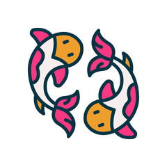 koi fish icon for your website, mobile, presentation, and logo design.