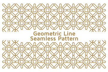 Seamless Geometric Line Ornamental Vector Pattern on White Background