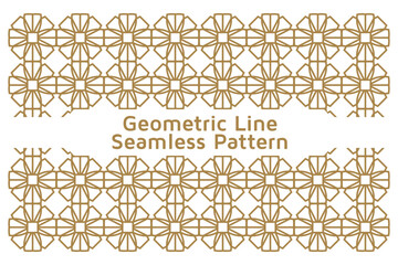 Seamless Geometric Line Ornamental Vector Pattern on White Background