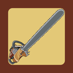 simple wood cutting tool-chainsaw vector design