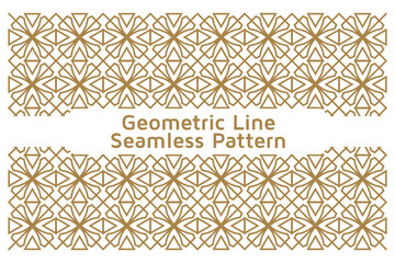 Seamless Geometric Line Ornamental Vector Pattern on White Background