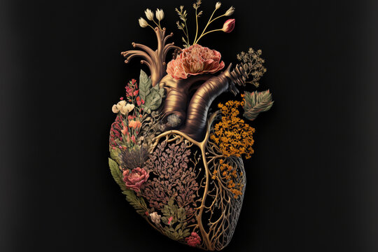 Anatomical Floral Heart / generative AI