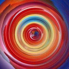 blurred spinning colourful design red yellow orange and contrasting blue