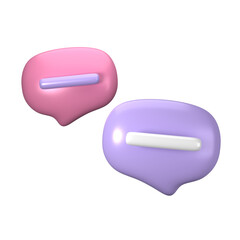 3d rendering of  Speech bubble messages, bell notification, social media communication concept, chat box in social network and messenger. fit for 3d technology design assets