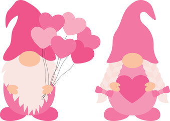 Valentine's day Gnome vector illustration