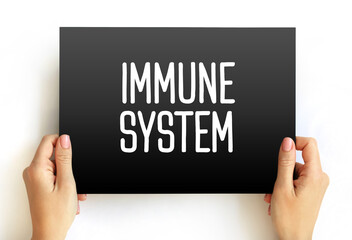 Immune System text on card, health concept background