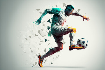 Captivating and Dynamic Illustration of a Soccer Player Showcasing Their Skills in a High-energy Game Action (AI Generated)