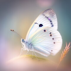 White butterfly on flower