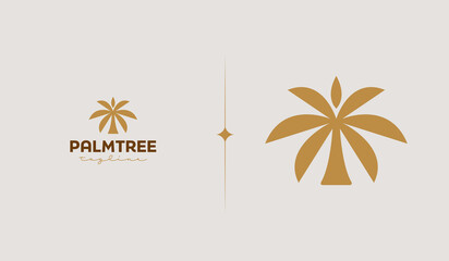 Palm Tree Simple Line Logo Template. Universal creative premium symbol. Vector illustration. Creative Minimal design template. Symbol for Corporate Business Identity © Guna Studio