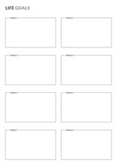 Elegant Life Goals Planner Template Sheet, Digital Planner Template Sheet. Modern Planner Page Template