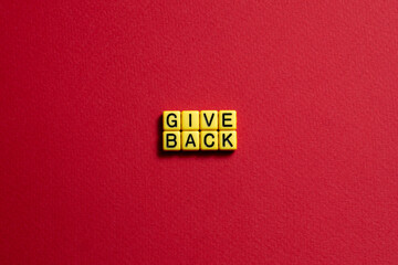 Give back - word,text,concept on cubes