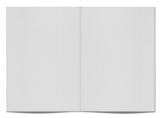 見開きの白いノート、影付きテンプレート