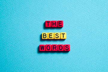 The best words - word concept on cubes