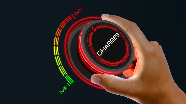 Charges concept with knob button changing best to poor and reverse