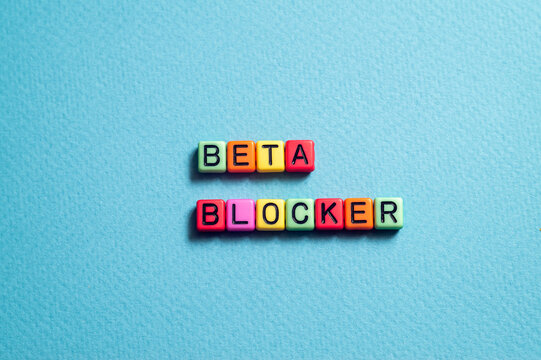 Beta blocker - word concept on cubes, text