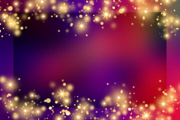 Obraz premium Colorful gradient background with colorful frame and bokeh or orange glitter light decoration. Colorful card design background. Colorful decorative background.