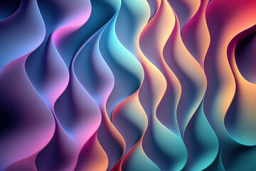 Obraz na płótnie Canvas Colorful wavy gradients in background illustration created with Generative AI technology