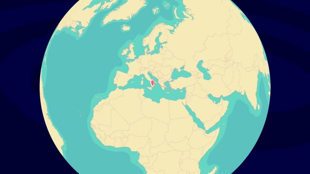 Zooming To Messina Location On Stylish World Globe