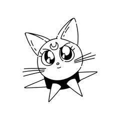 vector illustration of female cat character
