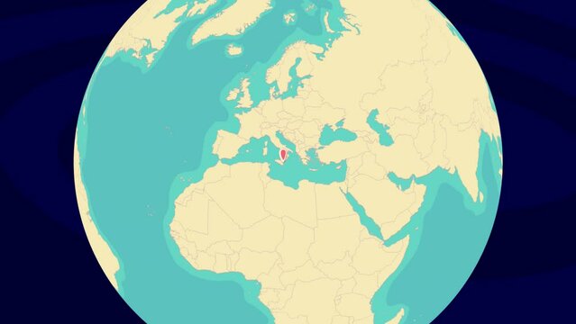 Zooming To Catania Location On Stylish World Globe