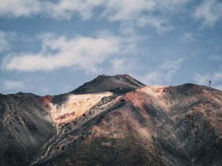 Detail view of the peak of Teide Volcano, Teide National Park, Tenerife.