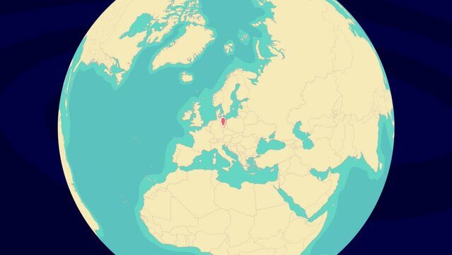 Zooming To Leipzig Location On Stylish World Globe