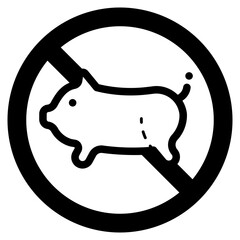 ban food contain with pork illustration