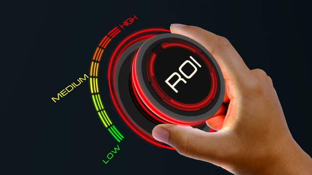 Roi concept with knob button changing best to poor and reverse 