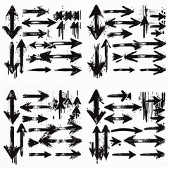 set of grunge arrows