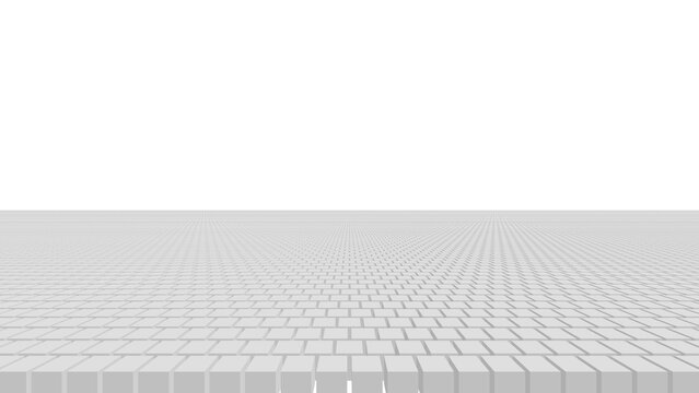無限の地平線を構成する交互配置の立方体