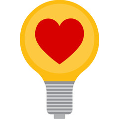 Love Idea Icon in Colored Outline Style