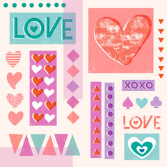 Heart valentines day graphic element. Vector illustration symbols.