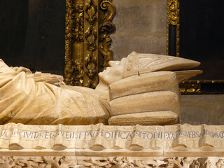 Seville (Spain). Burial of Cardinal Cervantes inside the Cathedral of Seville