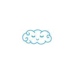 vector illustration of cloud character