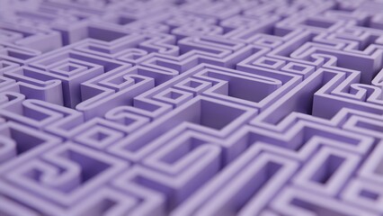 3d rendering square maze in top view. maze of conceptual money security and wealth success creation overcoming complex financial regulation and the taxation labyrinth - 3D rendering - obrazy, fototapety, plakaty