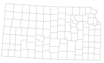 Highly Detailed Kansas Blind Map.
