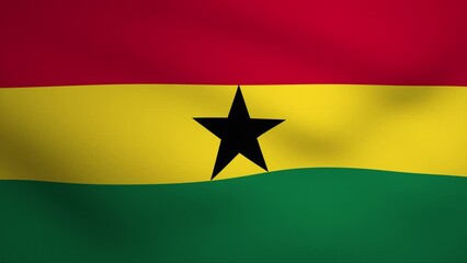 Ghana Waving Flag Background Animation. Looping seamless 3D animation. Motion Graphic - Powered by Adobe