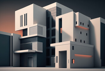 Modern apartment building. Generative AI.