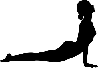 yoga in silhouette vector art on background