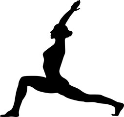 yoga in silhouette vector art on background