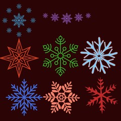 Obraz na płótnie Canvas set of snowflakes snowflakes