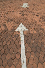 Arrow points pointing the way on the road surface 